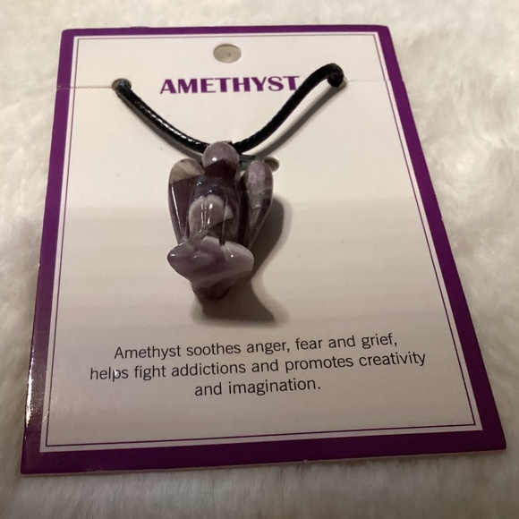 Jingpin Jewelry - Jin Pin Amethyst Crystal Necklace With Symbolic Message, Color Purple